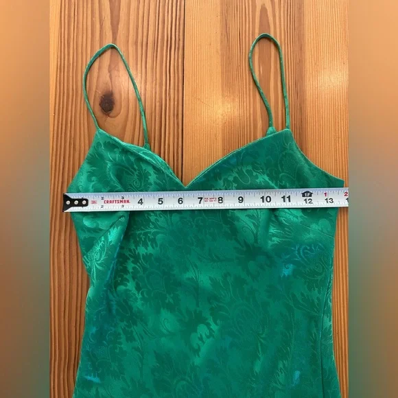 Rubber Ducky Emerald Green Dress Sleeveless Midi S Floral Pattern Elegant Sexy - Picture 8 of 12